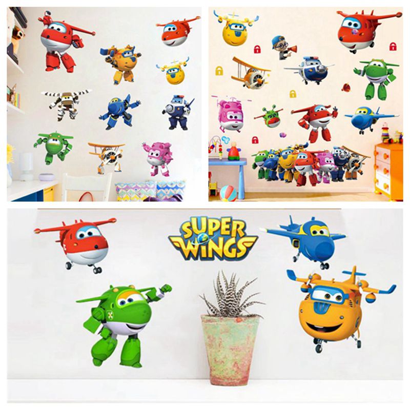 Baby Nursery Wallpaper - Hot Cartoon Super Wings Deformation Airplane