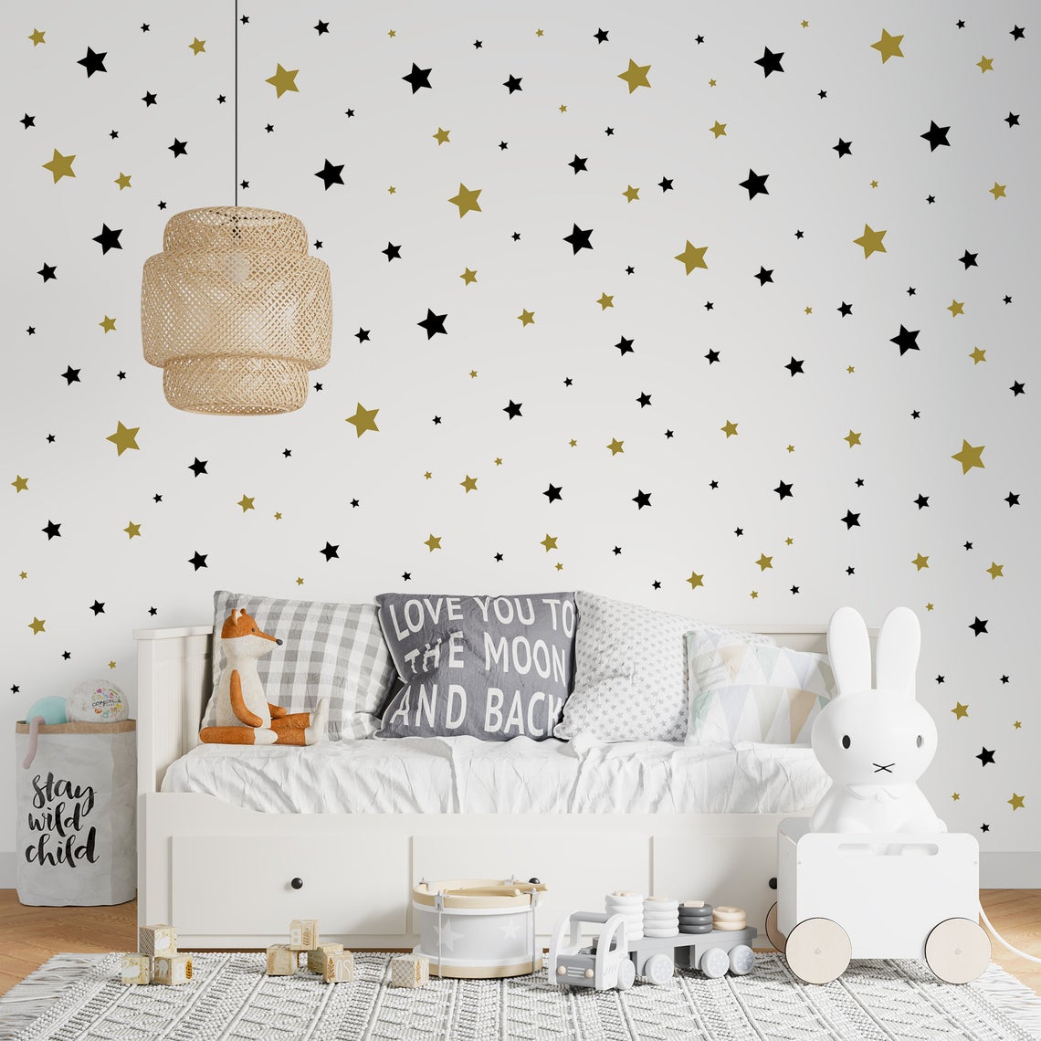 Baby Nursery Wallpaper - Hoạt Hình 65 Chiếc Ngôi Sao