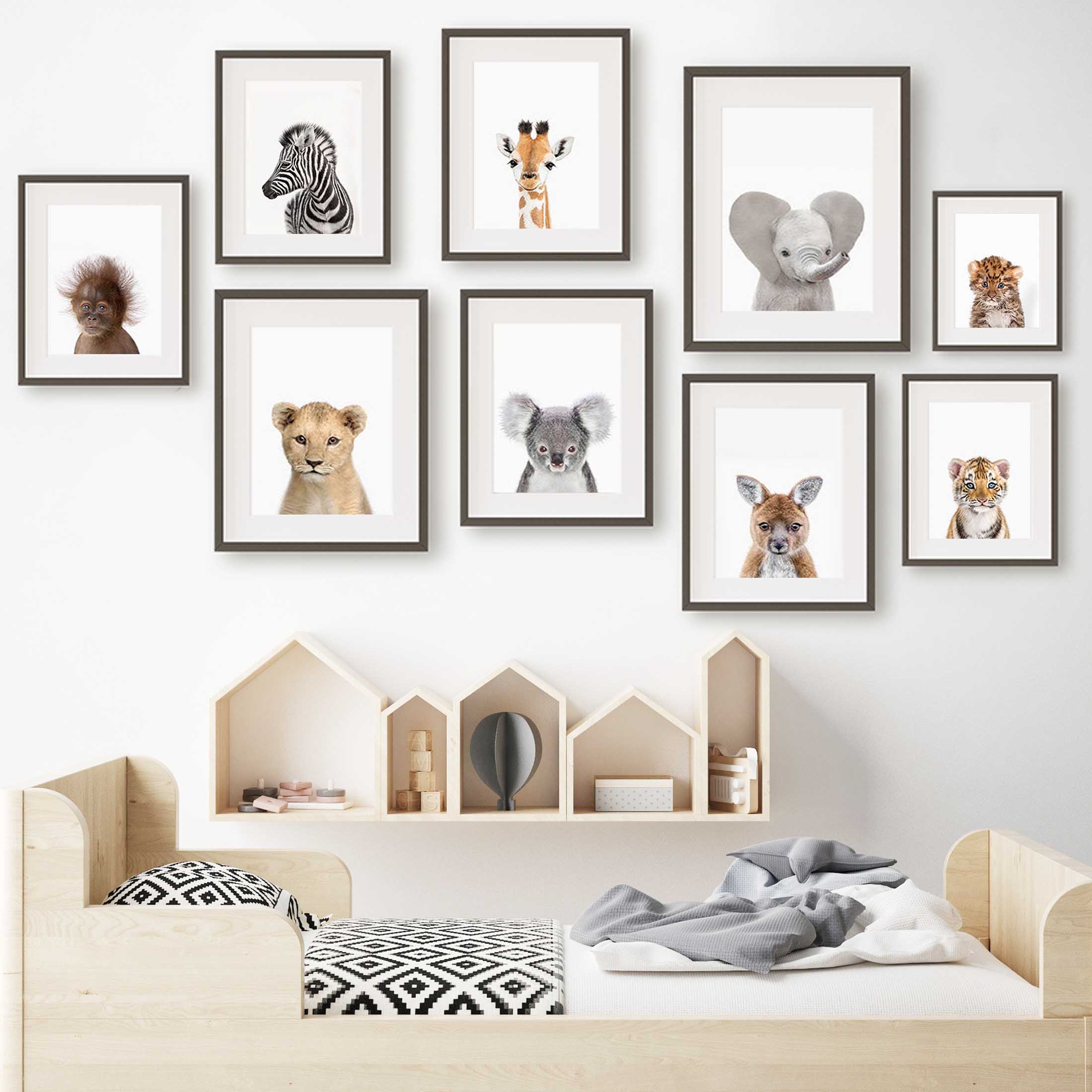 Baby Nursery Zoo Animals - Baby Animal Nursery Wall Art Prints
