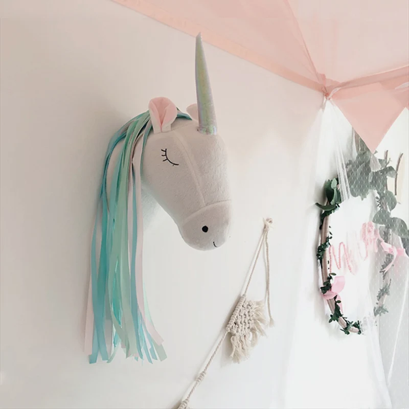 Baby Unicorn Nursery - Unicorn Plush Animal Head Wall Hanging