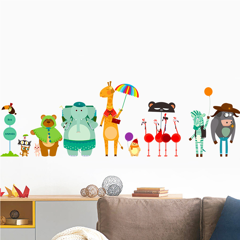 Baby Nursery Zoo Animals - Hoạt Hình Vườn Thú Ga Dán