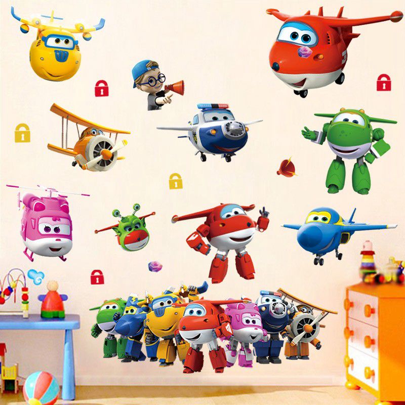 Hot Cartoon Super Wings Deform - đánh giá và giá Baby Nursery Wallpaper