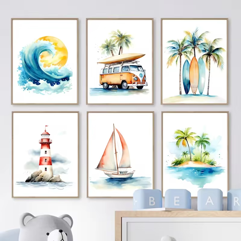 Surf Ocean Themed Nursery Beac - đánh giá và giá Baby Nursery Themes