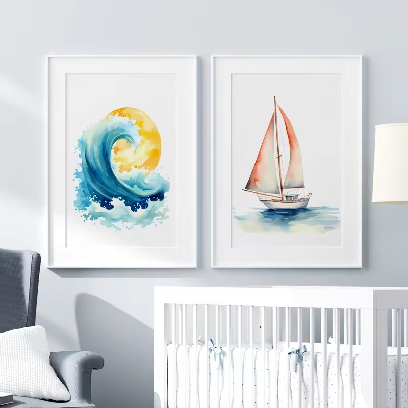 Surf Ocean Themed Nursery Beac - đánh giá và giá Baby Nursery Themes