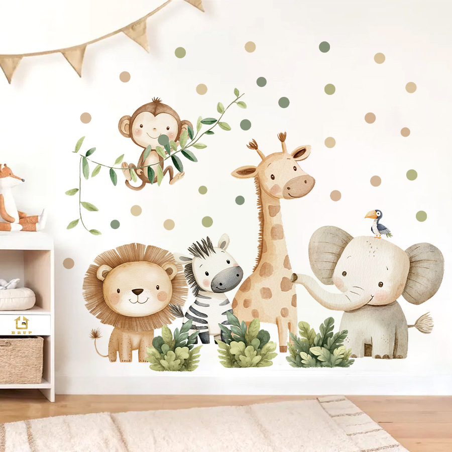 Boho Forest Animals Wall Stick - đánh giá và giá Baby Nursery Wallpaper