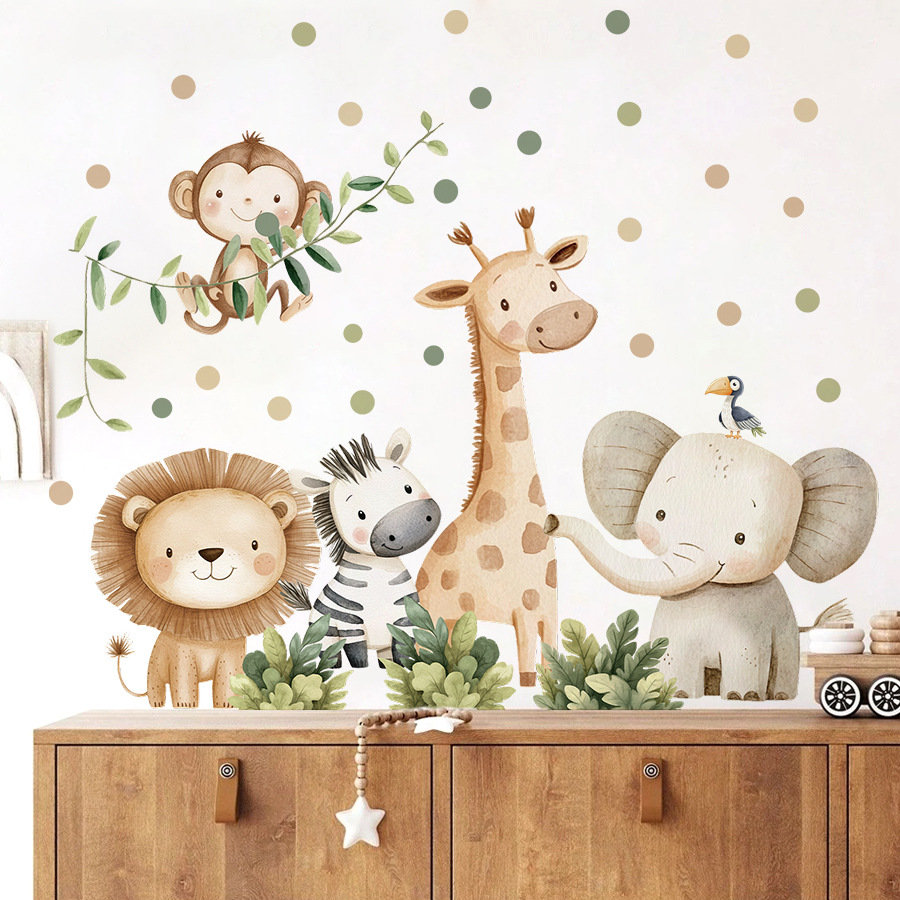 Boho Forest Animals Wall Stick - đánh giá và giá Baby Nursery Wallpaper