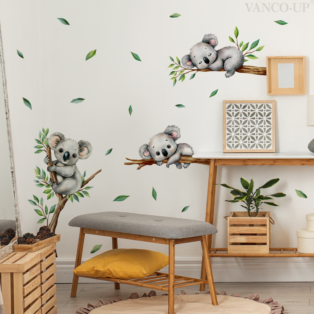 Cartoon Koala Climbing Tree Br - đánh giá và giá Baby Nursery Wall Mural