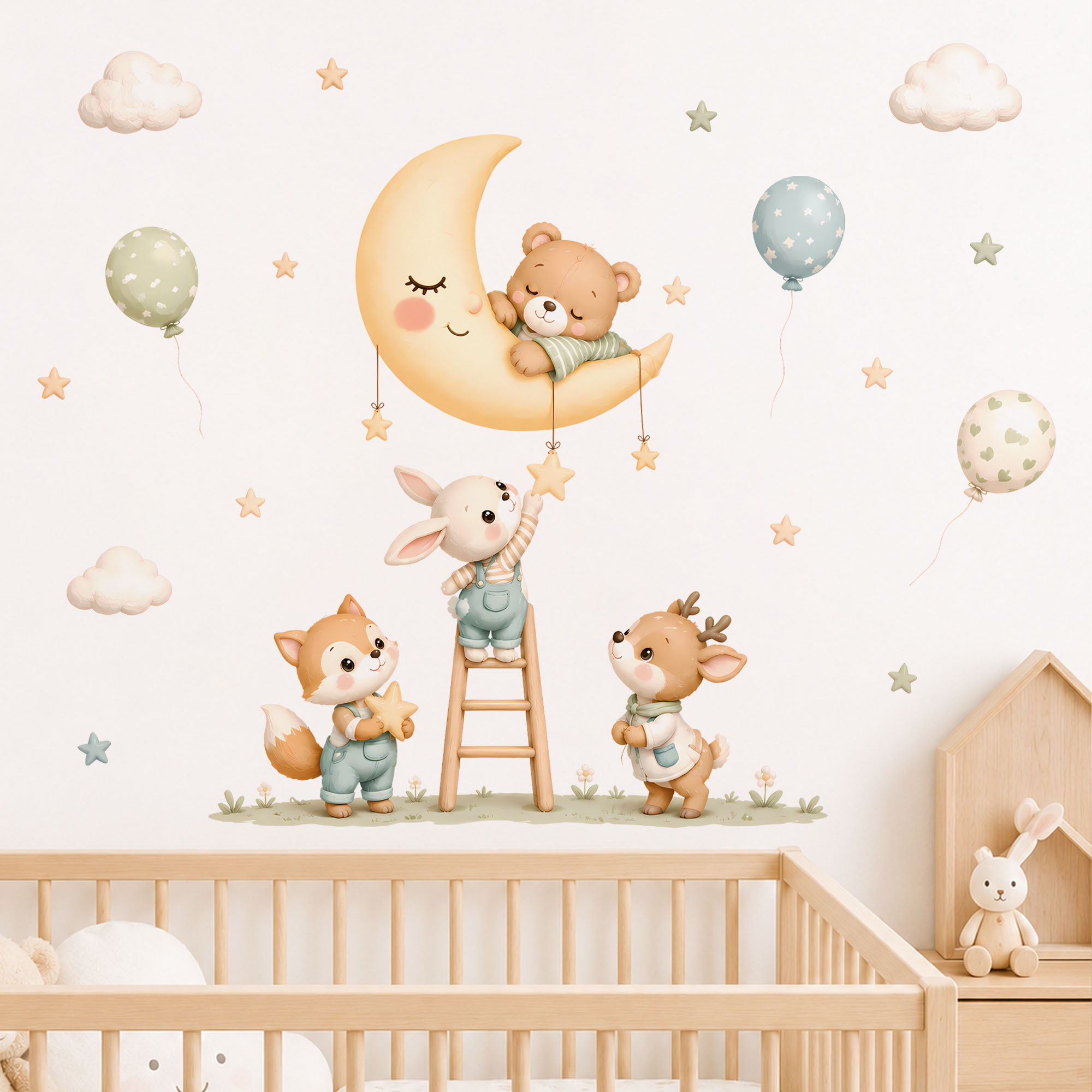 Forest Animal Wall Stickers, R - đánh giá và giá Baby Nursery Wallpaper