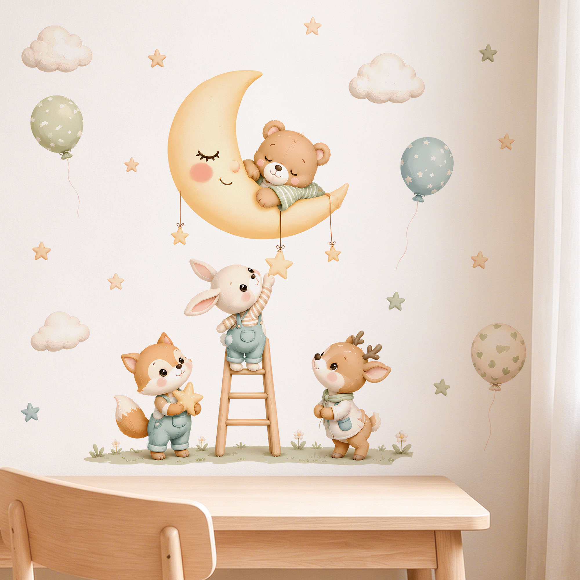 Forest Animal Wall Stickers, R - đánh giá và giá Baby Nursery Wallpaper