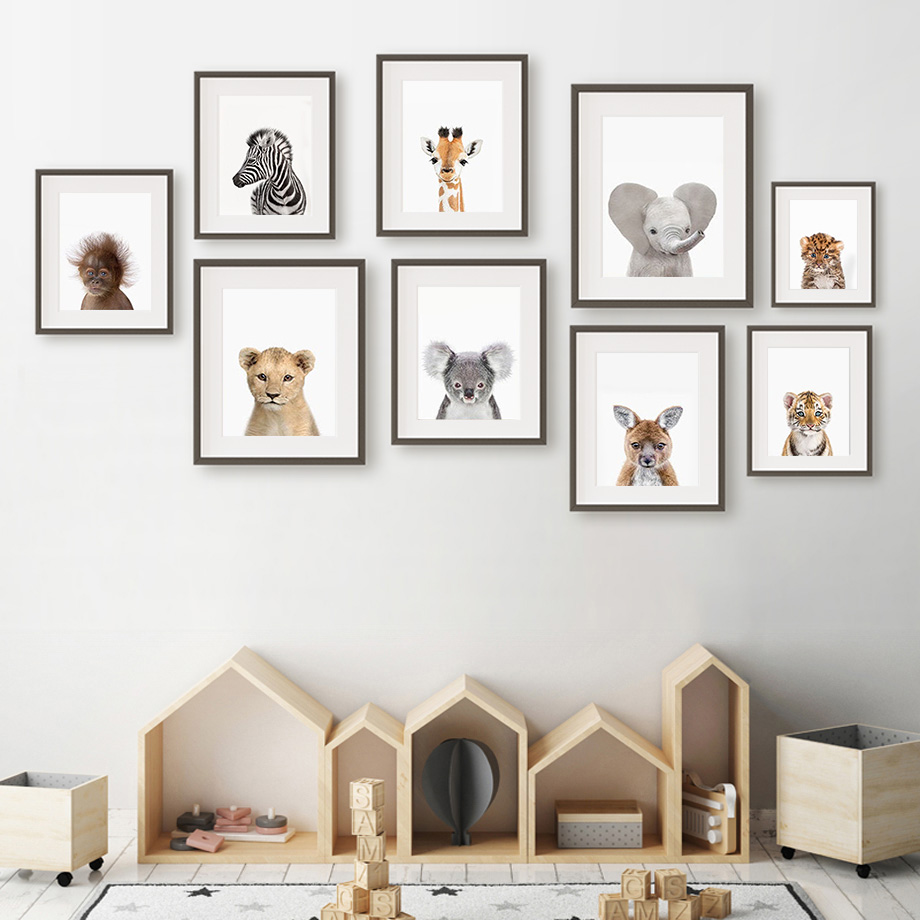 1pc frameless Canvas Painting  - đánh giá và giá Baby Nursery Zoo Animals