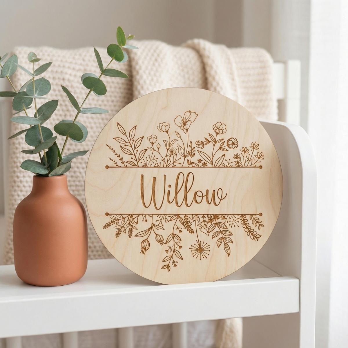 Personalized Floral Round Wood - đánh giá và giá Baby Nursery Toy