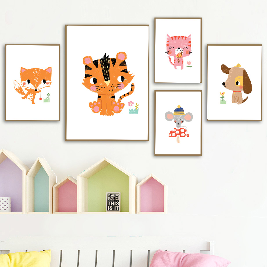 1pc frameless Canvas Painting  - đánh giá và giá Baby Nursery Zoo Animals
