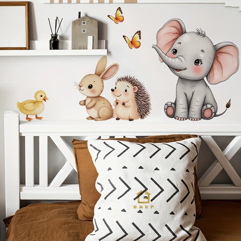 Cartoon Animal Wall Sticker -  - đánh giá và giá Baby Nursery Wall Mural