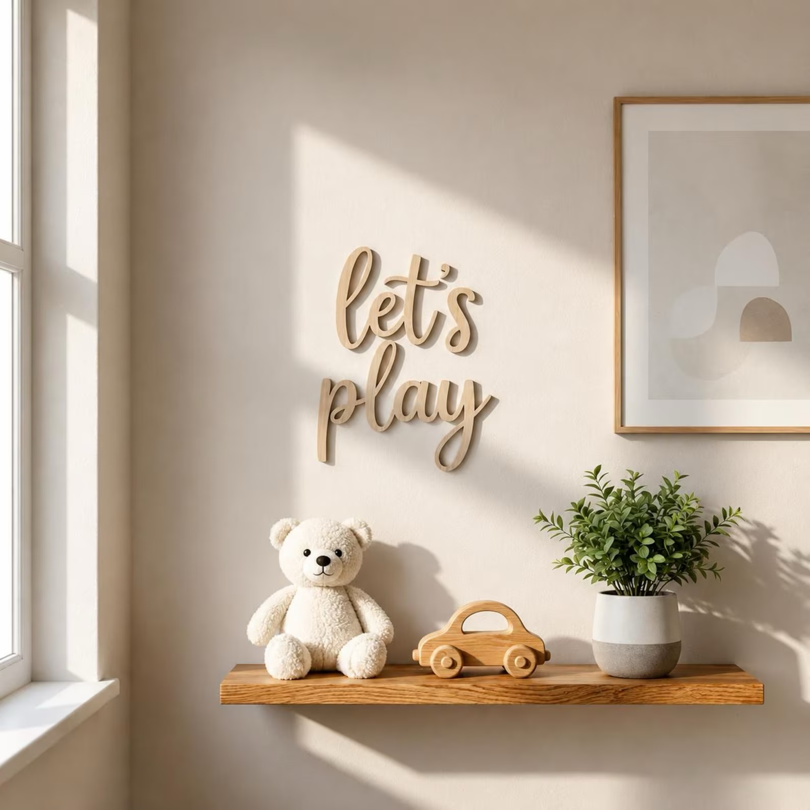 Let's Play Wooden Wall Sign, P - đánh giá và giá Baby Nursery Toy