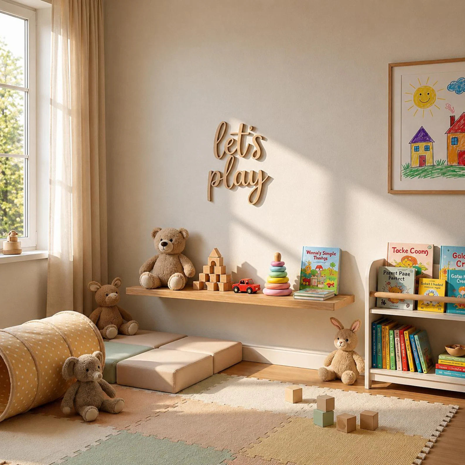 Let's Play Wooden Wall Sign, P - đánh giá và giá Baby Nursery Toy