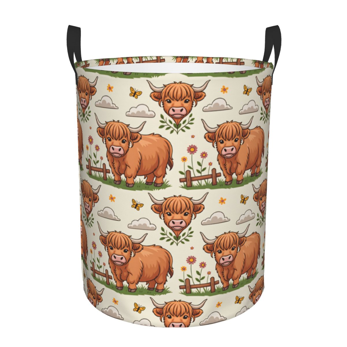 Cartoon Highland Cows Laundry  - đánh giá và giá Baby Nursery Hamper