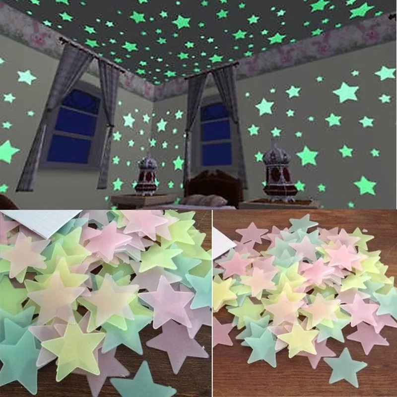 100pcs Fluorescent Glow in the - đánh giá và giá Baby Nursery Wall Mural